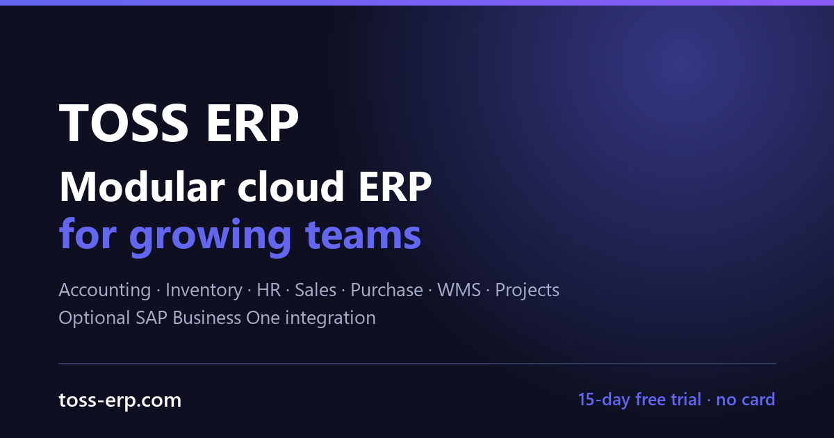 TOSS ERP — Modular cloud ERP for growing teams